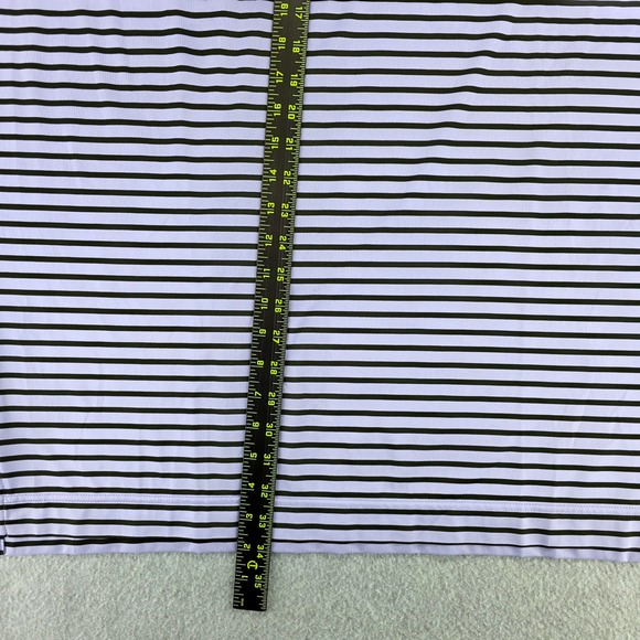 FootJoy FJ‎ Performance Golf Polo Shirt Men XL Striped Purple Black Short Sleeve - Picture 12 of 13